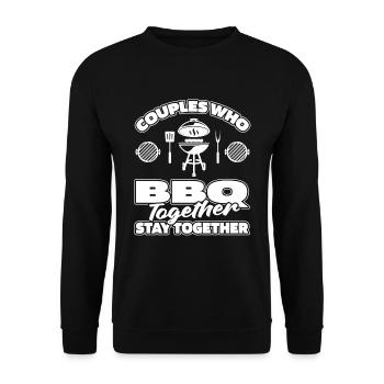 Bbq Grillen Paar - Unisex Pullover - Schwarz - Vorne - Alina (178cm) & Michal (187cm)