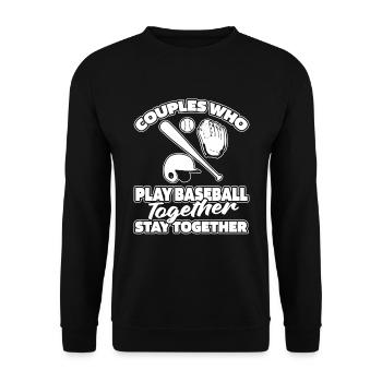 Baseball Couple - Sweat-shirt Unisexe - noir - Devant - Alina (178cm) & Michal (187cm)