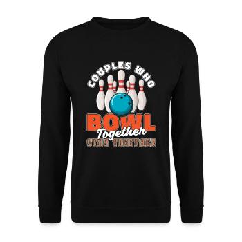 Bowling Bowlen Bowler Paar - Unisex Pullover - Schwarz - Vorne - Alina (178cm) & Michal (187cm)