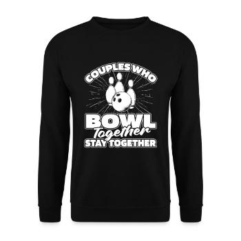 Bowling Bowlen Bowler Paar - Unisex Pullover - Schwarz - Vorne - Alina (178cm) & Michal (187cm)