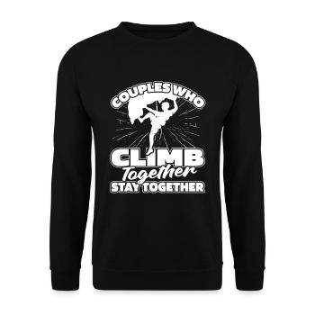 Couple grimpeur escalade - Sweat-shirt Unisexe - noir - Devant - Alina (178cm) & Michal (187cm)