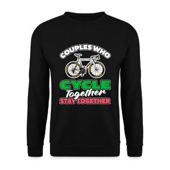 Road Bike Cycling Cycling Couple - Unisex Sweatshirt - black - Front - Alina (178cm) & Michal (187cm)