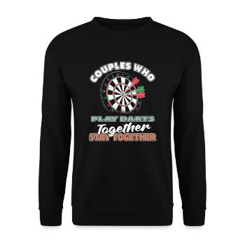 Darts Darts Player Pair - Unisex Sweatshirt - black - Front - Alina (178cm) & Michal (187cm)