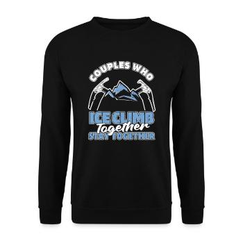 Couple d’escalade sur glace - Sweat-shirt Unisexe - noir - Devant - Alina (178cm) & Michal (187cm)