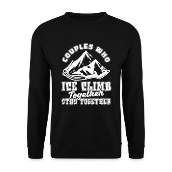 Couple d’escalade sur glace - Sweat-shirt Unisexe - noir - Devant - Alina (178cm) & Michal (187cm)