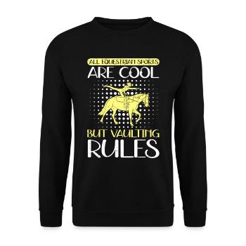 Vaulting Equestrian Sports Equestrian Sports Gift - Unisex Sweatshirt - black - Front - Alina (178cm) & Michal (187cm)