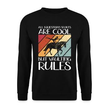 Vaulting Horses Equestrian Sport Equestrian Gift - Unisex Sweatshirt - black - Front - Alina (178cm) & Michal (187cm)