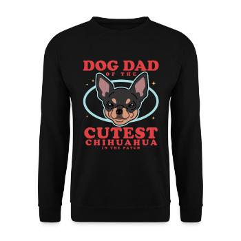 Chihuahua Dad Hundebesitzer Hunde Geschenk - Unisex Pullover - Schwarz - Vorne - Alina (178cm) & Michal (187cm)