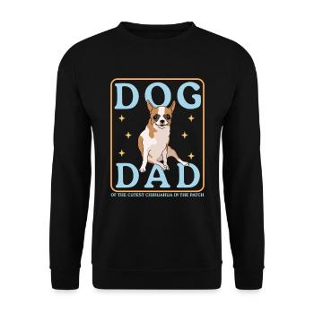 Chihuahua Dad Hundebesitzer Hundepapa Geschenk - Unisex Pullover - Schwarz - Vorne - Alina (178cm) & Michal (187cm)