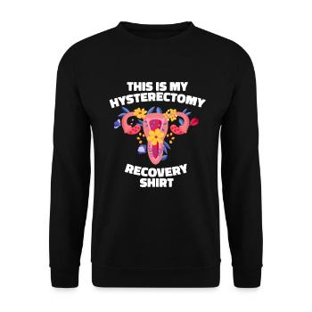 Hysterektomie Hysterektomie - Unisex Pullover - Schwarz - Vorne - Alina (178cm) & Michal (187cm)