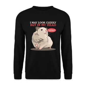 Hamster Golden Hamster Dwarf Hamster Gift - Unisex Sweatshirt - black - Front - Alina (178cm) & Michal (187cm)