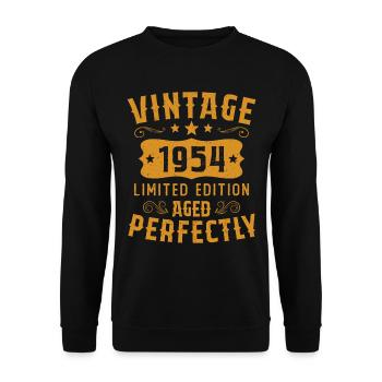 Vintage 1954 Édition Limitée - Sweat-shirt Unisexe - noir - Devant - Alina (178cm) & Michal (187cm)
