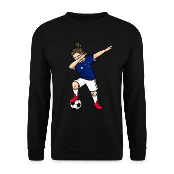 Dabbing Soccer Player Girls Australia Soccer - Unisex Sweatshirt - black - Front - Alina (178cm) & Michal (187cm)