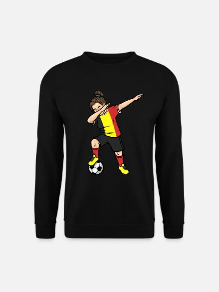 Dabbing Fußballspieler Mädchen Belgien Fußball - Unisex Pullover - Schwarz