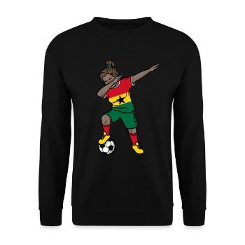 Dabbing Footballeuse Filles Ghana Soccer - Sweat-shirt Unisexe - noir - Devant - Alina (178cm) & Michal (187cm)