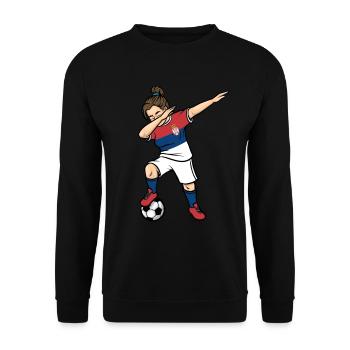 Dabbing Soccer Player Girls Serbia Soccer - Unisex Sweatshirt - black - Front - Alina (178cm) & Michal (187cm)
