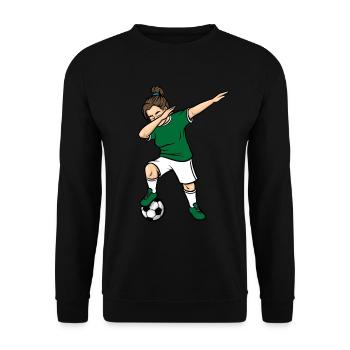 Dabbing football player Saudi Arabia football - Unisex Sweatshirt - black - Front - Alina (178cm) & Michal (187cm)
