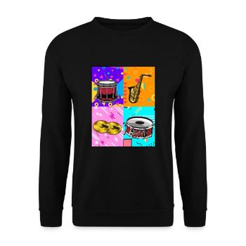 Spielmannszug Batterie Pop Art - Sweat-shirt Unisexe - noir - Devant - Alina (178cm) & Michal (187cm)