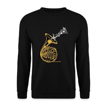 Fanfare Train Tuba Music Sheet Music - Unisex Sweatshirt - black - Front - Alina (178cm) & Michal (187cm)