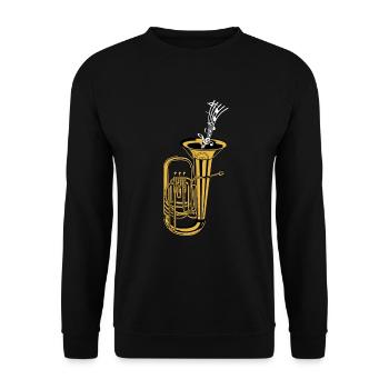 Fanfare Train Tuba Music Sheet Music - Unisex Sweatshirt - black - Front - Alina (178cm) & Michal (187cm)