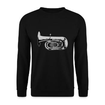 Fanfare Procession Tuba - Unisex Sweatshirt - black - Front - Alina (178cm) & Michal (187cm)