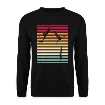 Diving Divers - Unisex Sweatshirt - black - Front - Alina (178cm) & Michal (187cm)