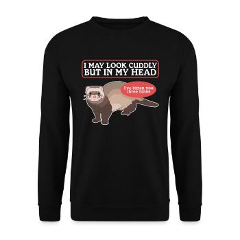 Cadeau Marder Ferret propriétaire de furet - Sweat-shirt Unisexe - noir - Devant - Alina (178cm) & Michal (187cm)