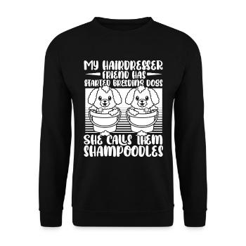 Coiffeur Coiffeur Chiens - Sweat-shirt Unisexe - noir - Devant - Alina (178cm) & Michal (187cm)