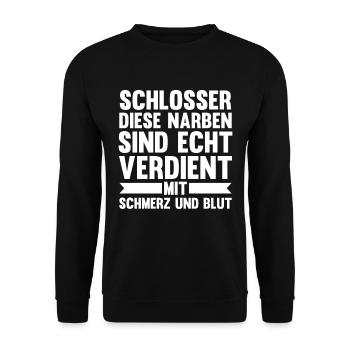 Schmied Metallbauer Schlosser - Unisex Pullover - Schwarz - Vorne - Alina (178cm) & Michal (187cm)