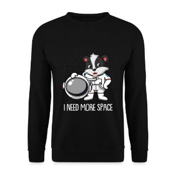 Honey Badger Ratel Astronaute J’ai besoin de plus d’espace - Sweat-shirt Unisexe - noir - Devant - Alina (178cm) & Michal (187cm)