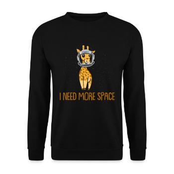 Giraffe Astronaut I Need More Space - Unisex Sweatshirt - black - Front - Alina (178cm) & Michal (187cm)