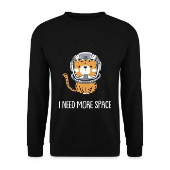 Jaguar Astronaut I Need More Space - Unisex Sweatshirt - black - Front - Alina (178cm) & Michal (187cm)