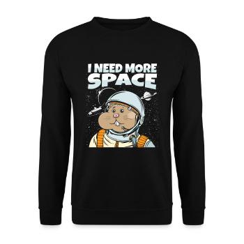 Hamster Golden Hamster Astronaut I Need More Space - Unisex Sweatshirt - black - Front - Alina (178cm) & Michal (187cm)