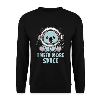 Koala Bear Astronaut I Need More Space - Unisex Sweatshirt - black - Front - Alina (178cm) & Michal (187cm)
