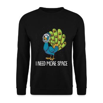 Astronaute Peacock Bird J’ai besoin de plus d’espace - Sweat-shirt Unisexe - noir - Devant - Alina (178cm) & Michal (187cm)