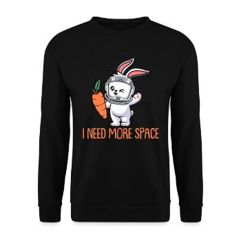 Rabbit Rabbit Astronaut J’ai besoin de plus d’espace - Sweat-shirt Unisexe - noir - Devant - Alina (178cm) & Michal (187cm)