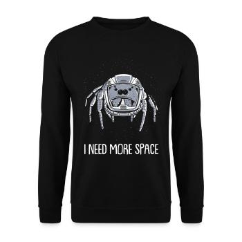 Spinne Astronaut I Need More Space - Unisex Pullover - Schwarz - Vorne - Alina (178cm) & Michal (187cm)