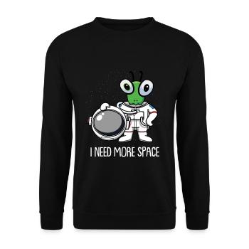 Mantis Gottesanbeterin Astronaut - Unisex Pullover - Schwarz - Vorne - Alina (178cm) & Michal (187cm)