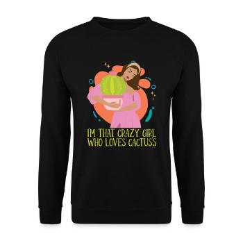 Jardin de cactus - Sweat-shirt Unisexe - noir - Devant - Alina (178cm) & Michal (187cm)