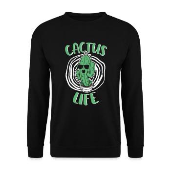 Jardin de cactus - Sweat-shirt Unisexe - noir - Devant - Alina (178cm) & Michal (187cm)