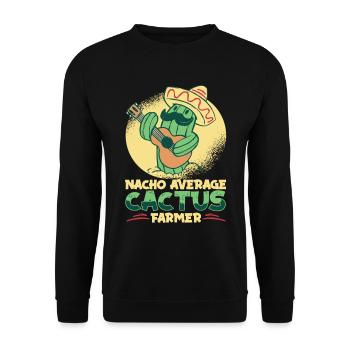 Jardin de cactus - Sweat-shirt Unisexe - noir - Devant - Alina (178cm) & Michal (187cm)