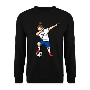Dabbing Soccer Player Girls South Korea Soccer - Unisex Sweatshirt - black - Front - Alina (178cm) & Michal (187cm)
