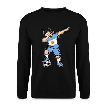 Dabbing Fußballspieler Jungen Argentinien Fußball - Unisex Pullover - Schwarz - Vorne - Alina (178cm) & Michal (187cm)