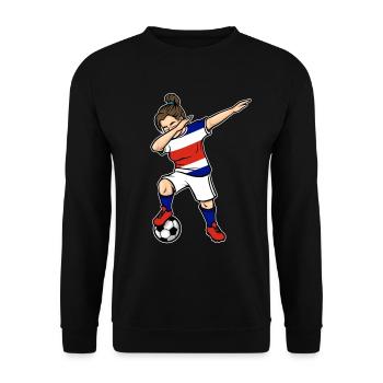 Dabbing Soccer Player Girls Costa Rica Soccer - Unisex Sweatshirt - black - Front - Alina (178cm) & Michal (187cm)