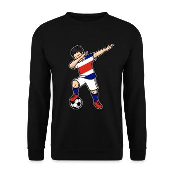 Dabbing Soccer Player Young Costa Rica Soccer - Unisex Sweatshirt - black - Front - Alina (178cm) & Michal (187cm)