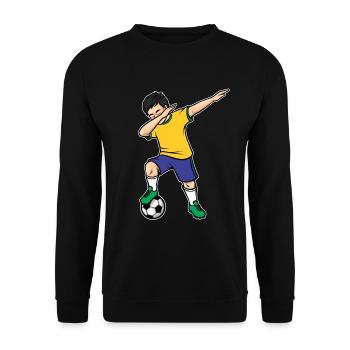 Dabbing Joueur de football Garçon Brésil Football - Sweat-shirt Unisexe - noir - Devant - Alina (178cm) & Michal (187cm)
