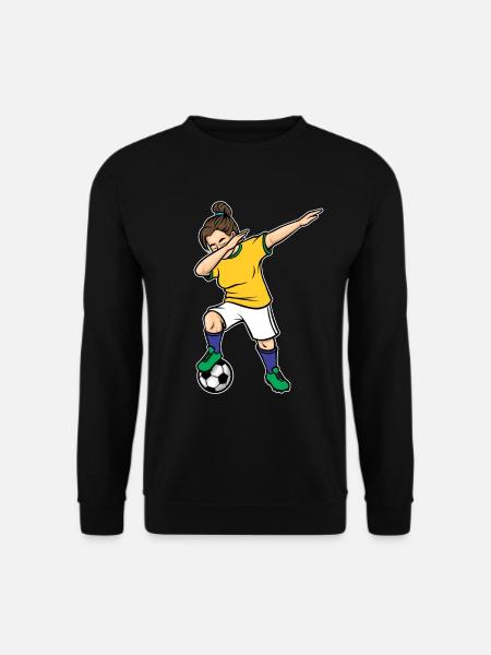 Dabbing Fußballspieler Mädchen Brasilien Fußball - Unisex Pullover - Schwarz