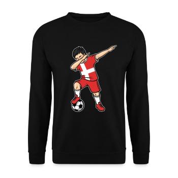 Dabbing Football Player Young Denmark Football - Unisex Sweatshirt - black - Front - Alina (178cm) & Michal (187cm)