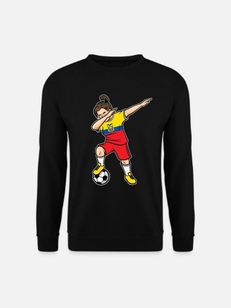Dabbing Fußballspieler Mädchen Ecuador Fußball - Unisex Pullover - Schwarz