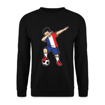 Dabbing Joueur de football Garçon France Football - Sweat-shirt Unisexe - noir - Devant - Alina (178cm) & Michal (187cm)